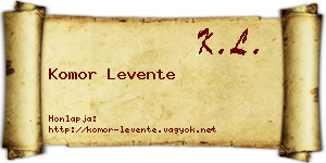 Komor Levente névjegykártya